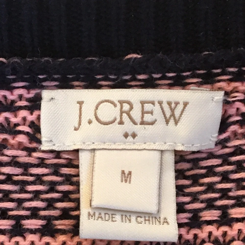 J. Crew Textured Stripe Crew Neck Sweater M